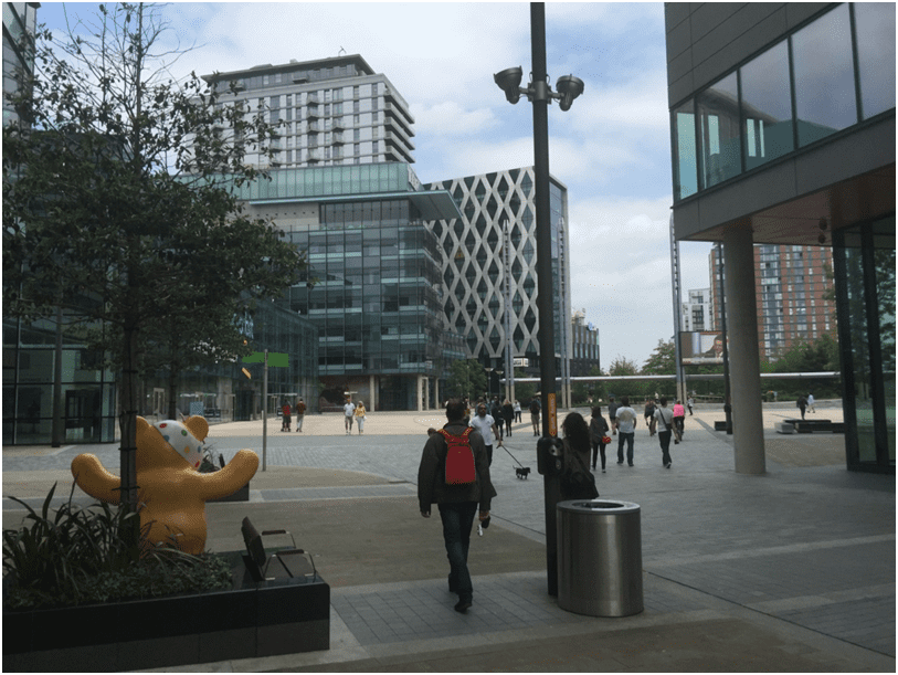 Public participation effect on architecture design of public urban space features- image media city Manchester