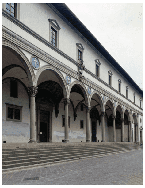 Paradigm shift in architecture: Renaissance, Baroque, Rococo. Image shows the application of renaissance principals in architecture of Brunelleschi .