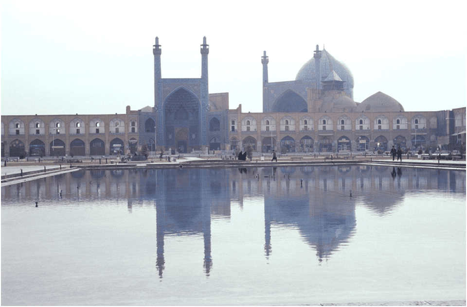 Paradigm shift in architecture: the Islamic world. Image shows the I-Shah Mosque in Iran and its architecture.
