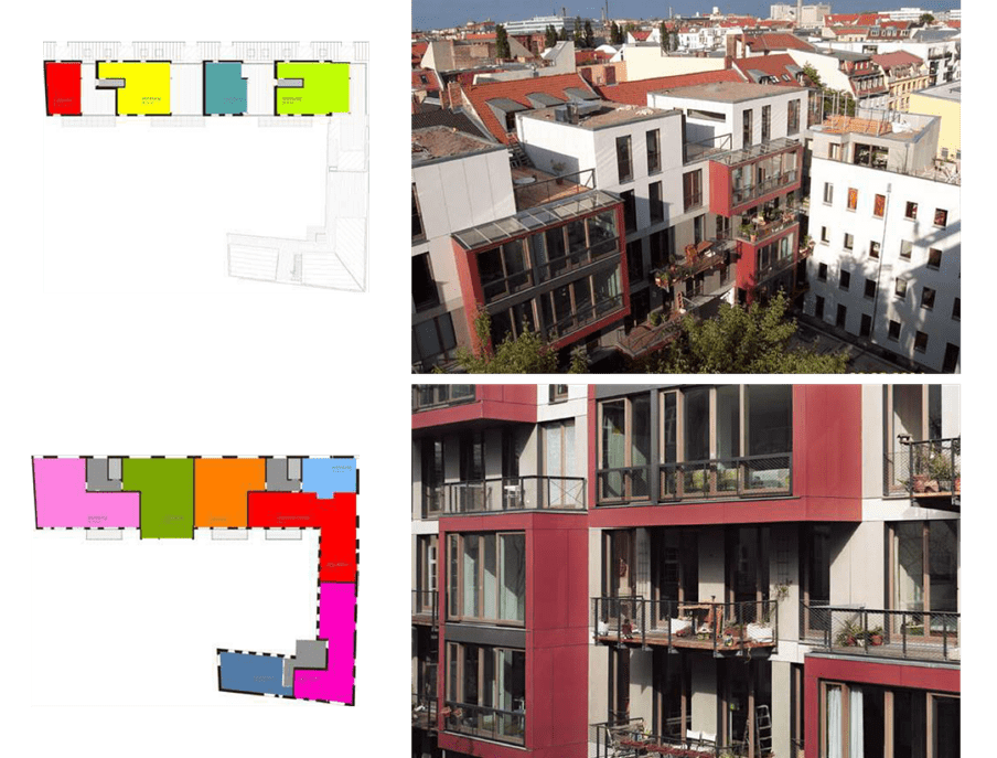 Steinstrabe 26-28 Residential Development in Berlin. project roof floor, and third floor plan