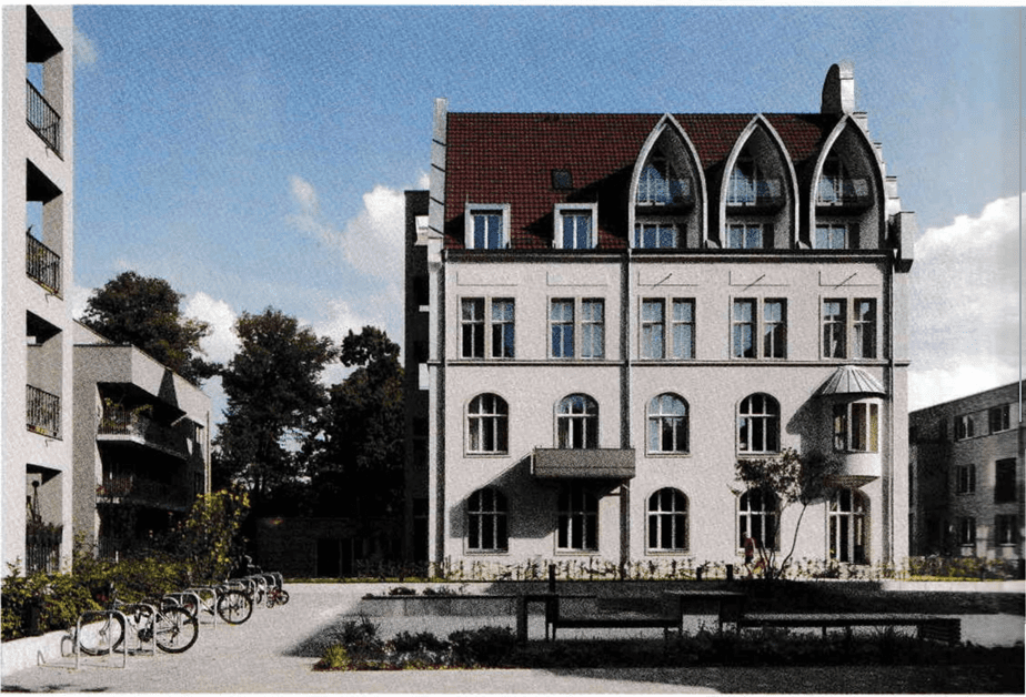 Urban Design and Architecture of Weissensee project-Berlin . image shows the old building  site photo in the project
