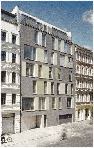 Choriner Strabe 53 residential building in Urbanes Wohnen. Photo shows the front facade.