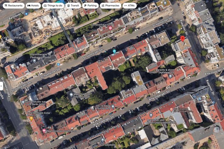Ruppiner Strabe 43 residential building in Mitte-Berlin. Sit plan of the buildings block