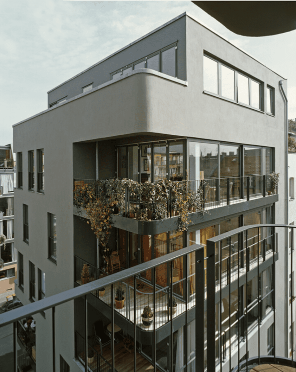Ruppiner Strabe 43 residential building in Mitte-Berlin. rear side photo of one of the two buildings