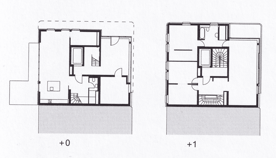 Ruppiner Strabe 43 residential building in Mitte-Berlin. ground floor and first floor plans