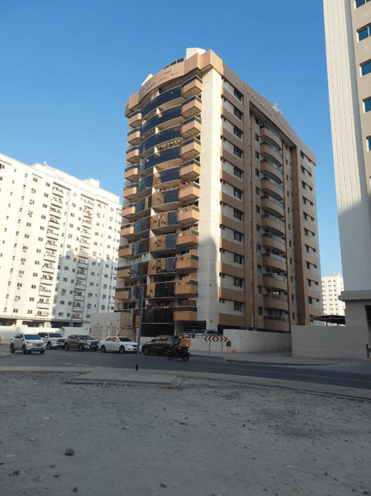 Al Nahda Grand residential building project.  photo of the project front elevation