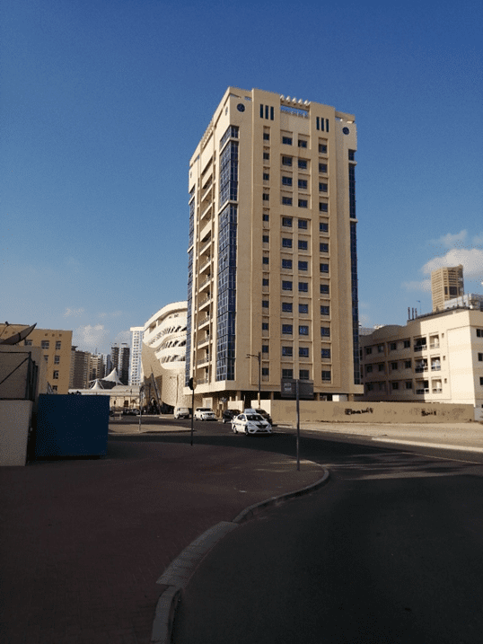 Al Sayer residential building project. front side photo of the project