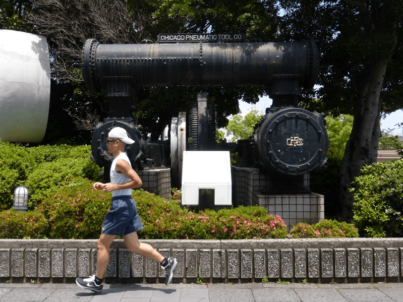 Urbanism: Urban Design, Architecture & Public Space Quality. air compressor public art in Yokohama- Japan
