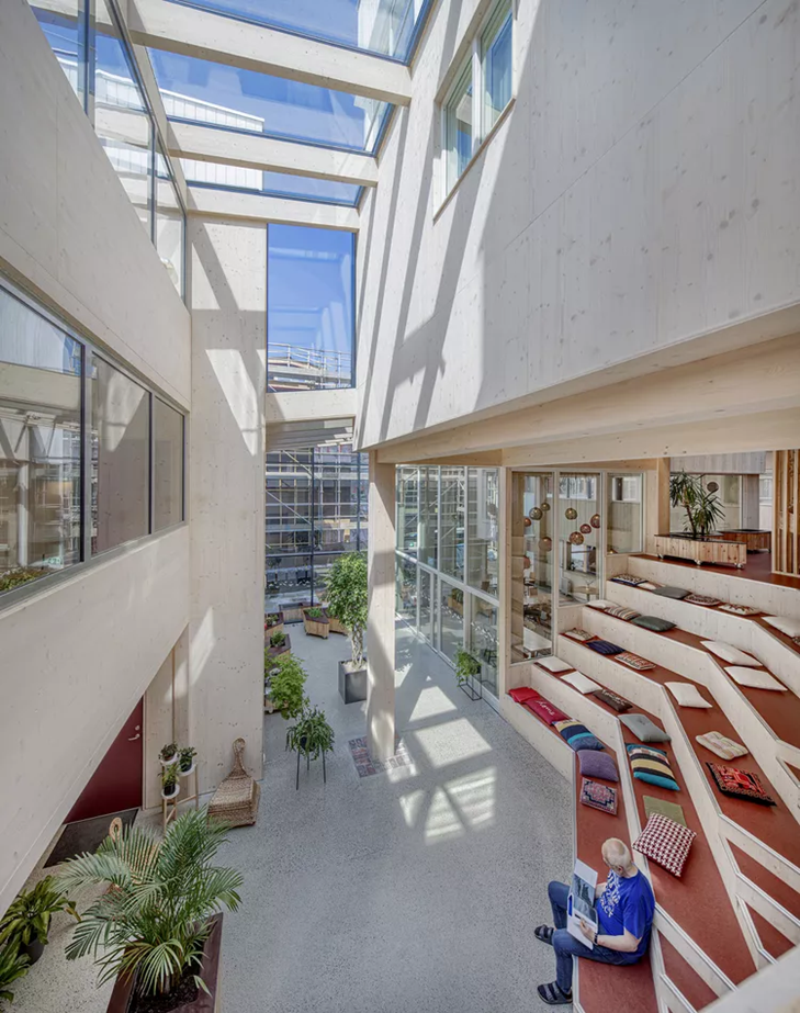 Vindmøllebakken Sustainable Urban Regeneration project-Norway. the internal amphitheater area of the urban development photo