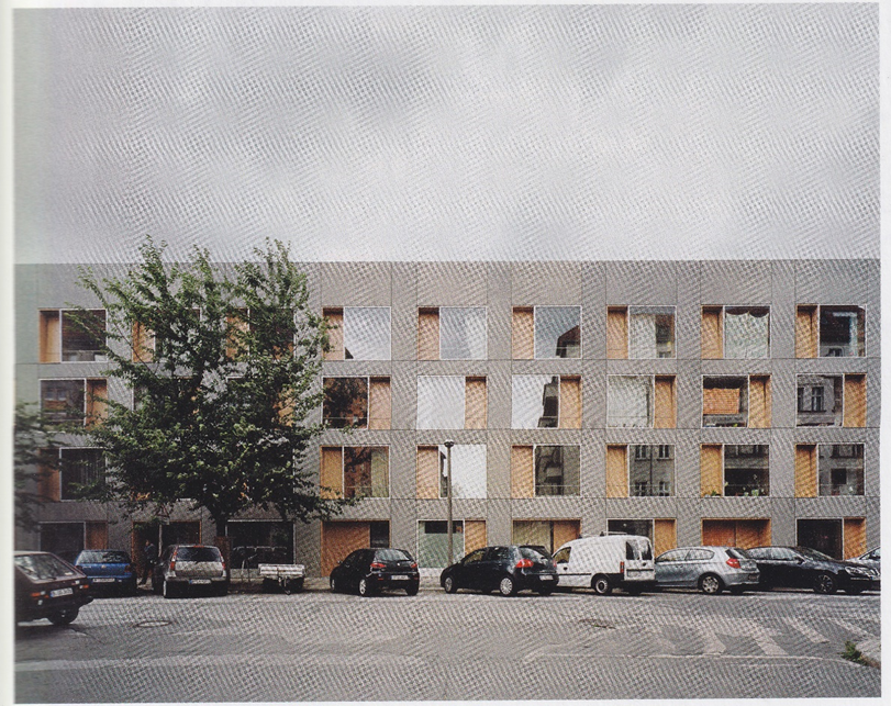 Zelterstrasse 5 residential urban design project, Berlin. front side elevation of the building showing the façade design and entrance.