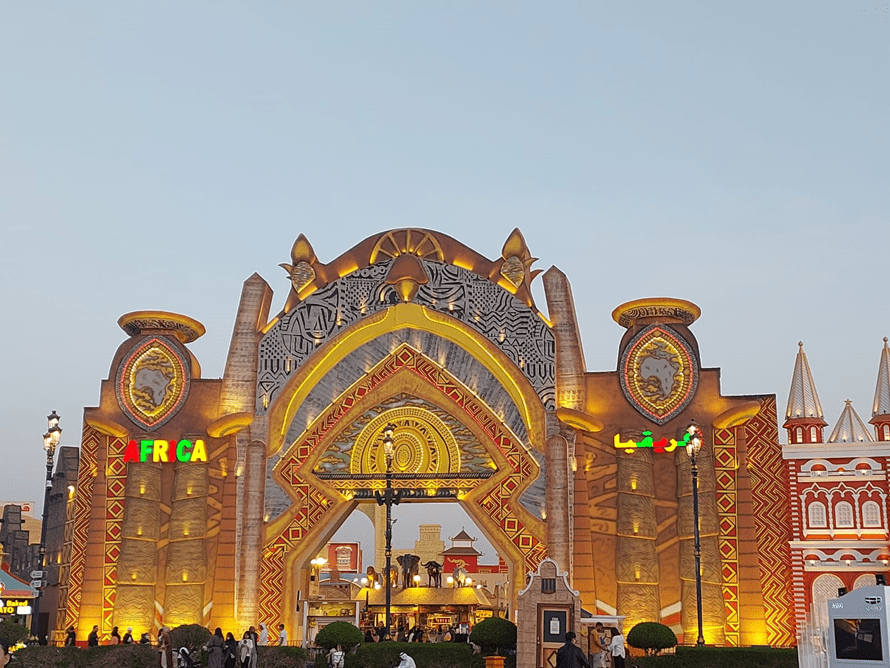 Global Village Architecture, urban design project. the photo from the site of the African pavilion shows the failure to achieve project design construction drawings.