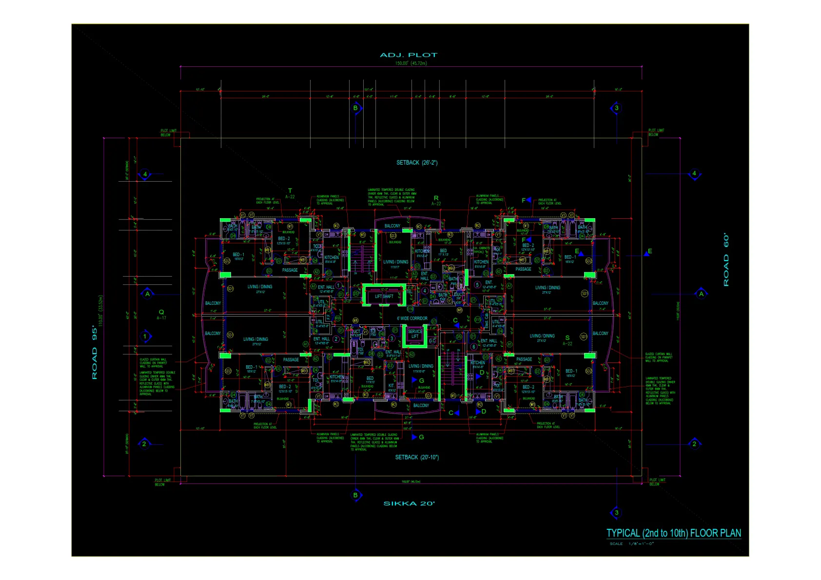 typical floor plan for the building 