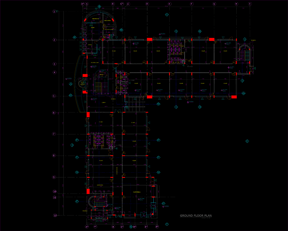 AFLEC Secondary School architecture project. project ground floor plan
