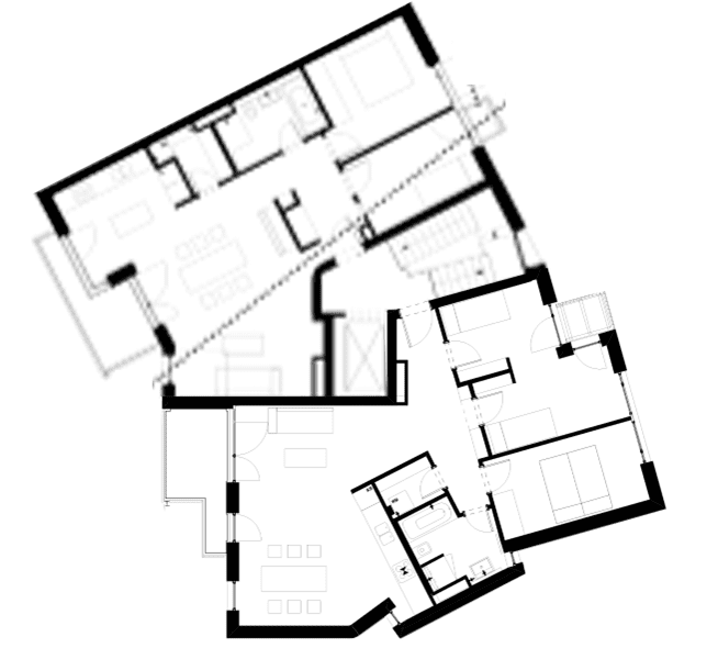 Helmerdingstraße 3 mixed-use building architecture project. the typical floor plan of the building