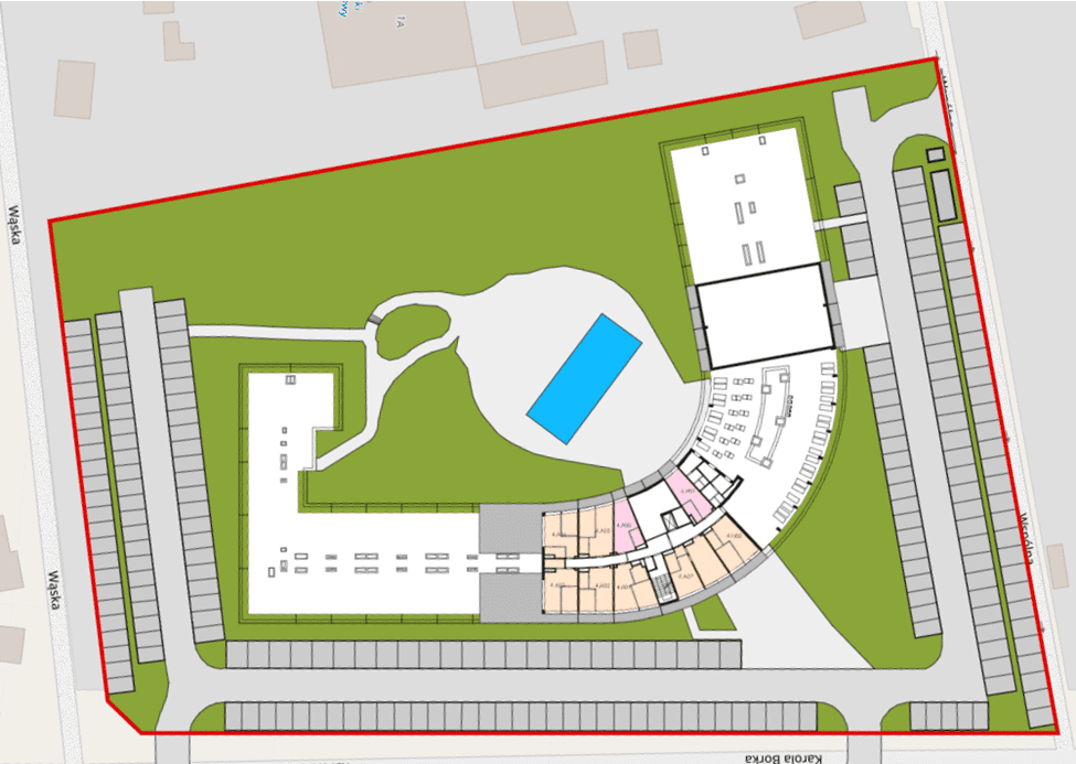 The architecture of Linea Mare Hotel in Pobierowo -Poland. the roof floor plan of the hotel