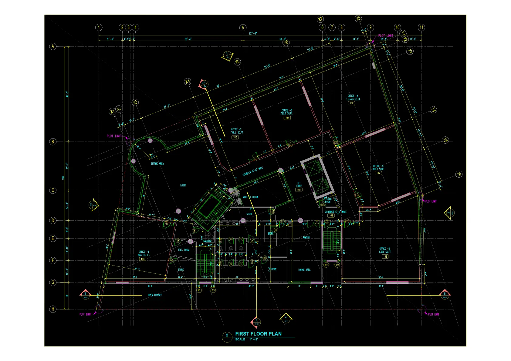 Al Khabeesi headquarters commercial and office building. the first-floor plan.