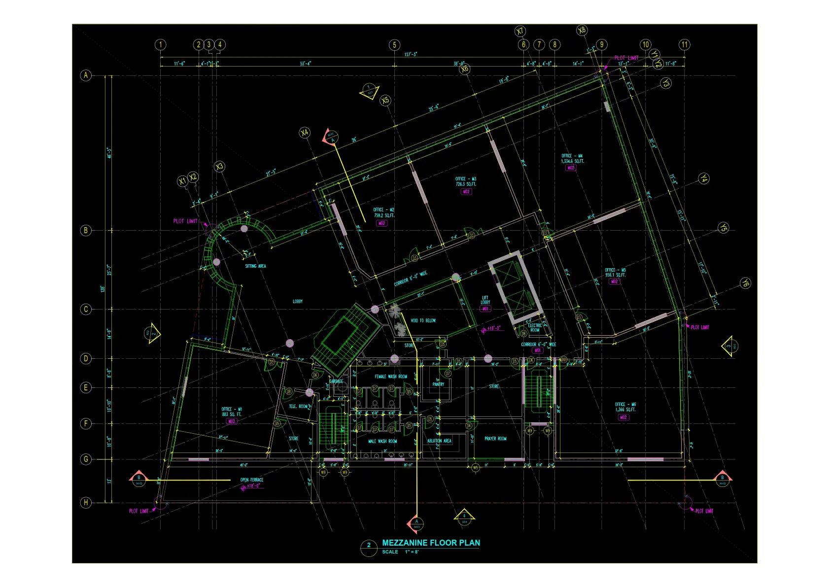 Al Khabeesi headquarters commercial and office building. the mezzanine floor plan.
