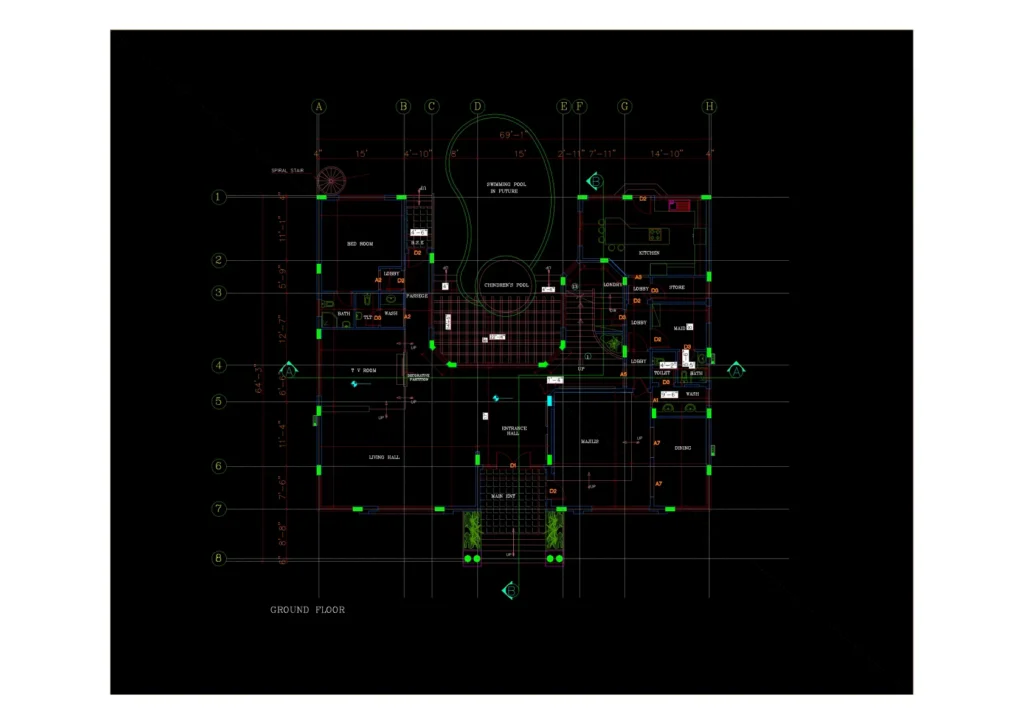 ground floor plan of the villa
