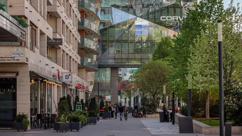 Corvin Quarter Urban Renewal & Architecture Project Budapest. the urban glass roof corridor in the Corvin quarter. Source