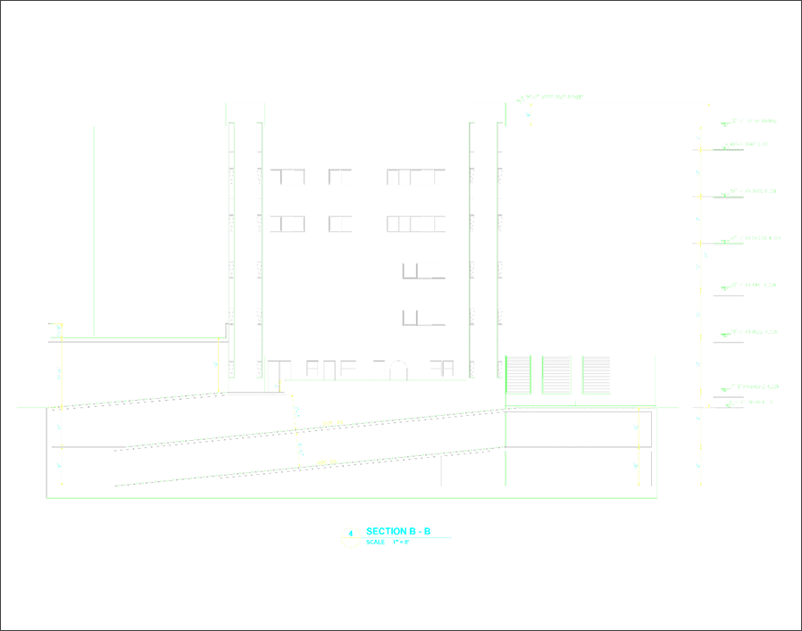 Al Khabeesi headquarters commercial and office building. the CAD sketch section of the project shows all services and height requirements.