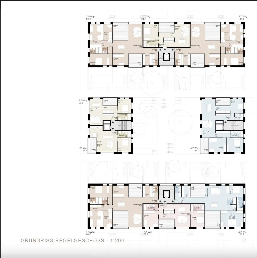Riedberg Urban Development & Design District – Frankfurt. the first floor of the Berghofe neighborhood blocks.