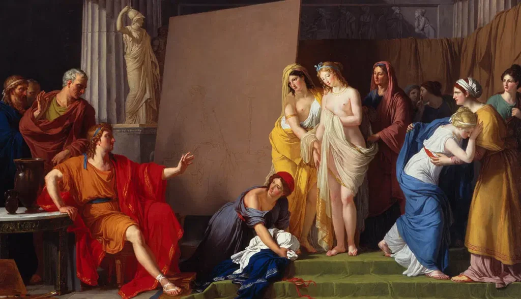 Architecture and Art: pioneers of Art and Architecture. Zeuxis painting of figures in the third stage of art development.