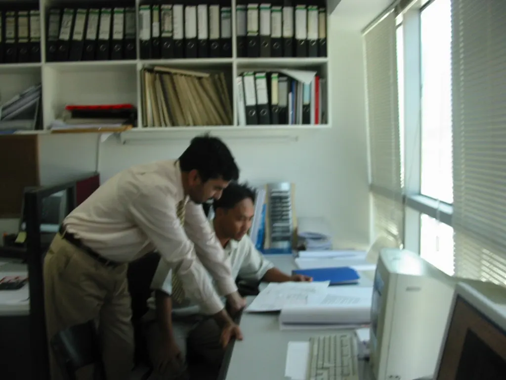 Architects / 12 site supervision steps: The project.  shows a photo from practice while supervising mechanical work for a new building.