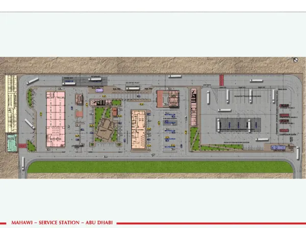Mahawi Oil and Gas petrol station complex project. Site plan of the Mahawi petrol station