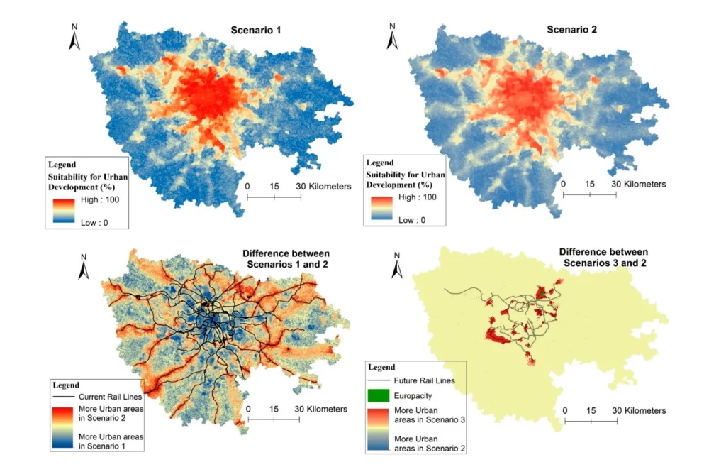 Scenario planning analysis. method of study by mapping urban areas of the French project 