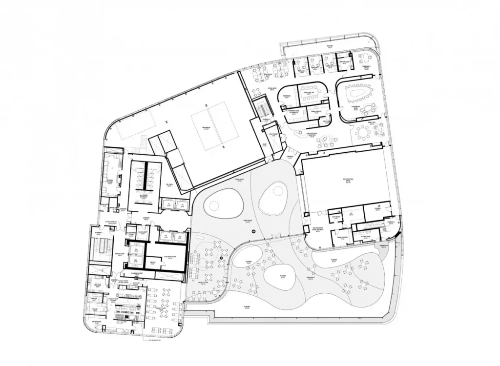 University Architecture and Urban Design. EXP building level 8 plan