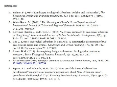 Ecological Urbanism and Ecosystem Dialectic article references