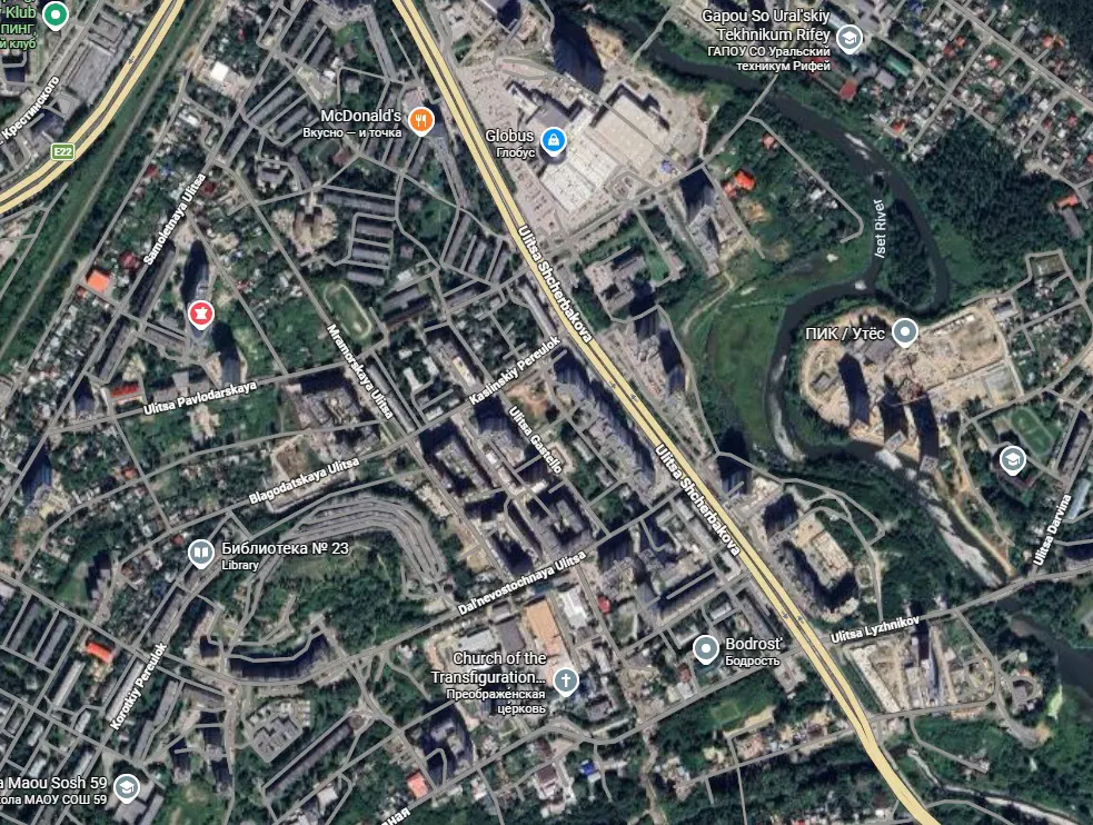Shishimskaya Gorka urban development site location 