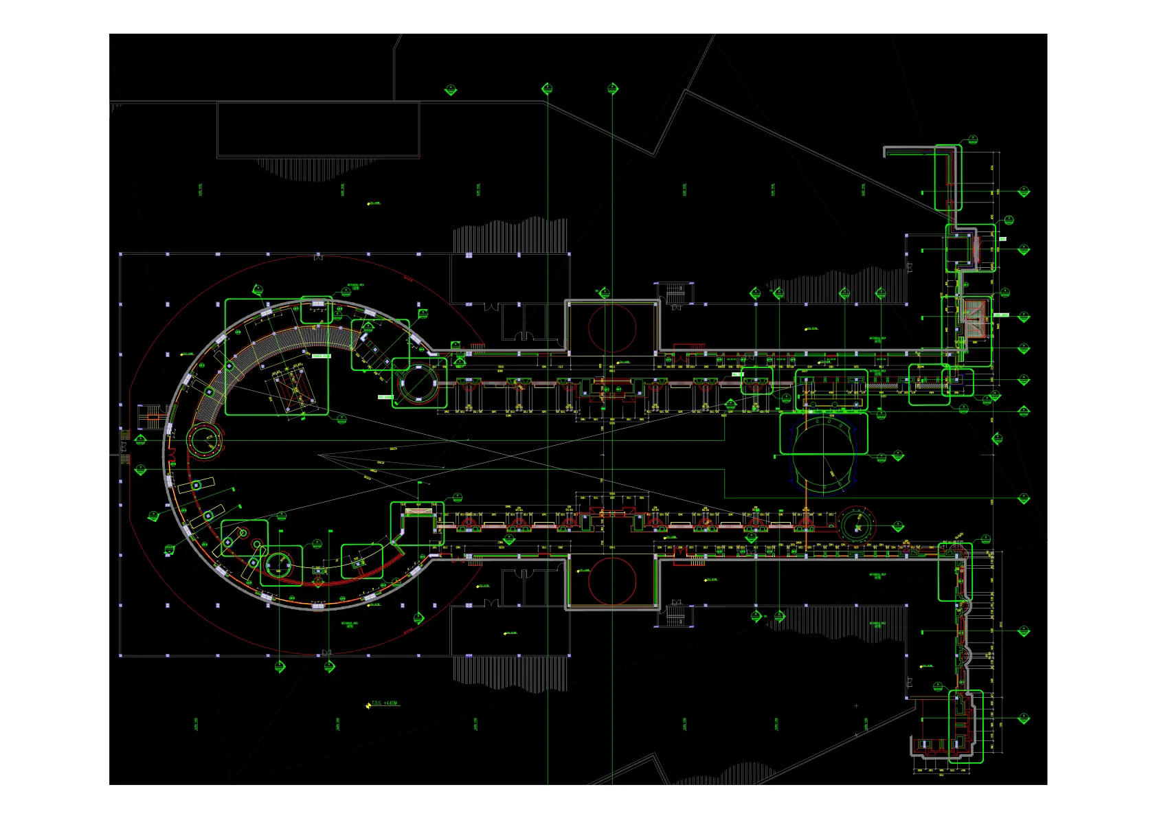 Global Village Architecture, urban design project. the African pavilion ground floor plan showing its architectural design.