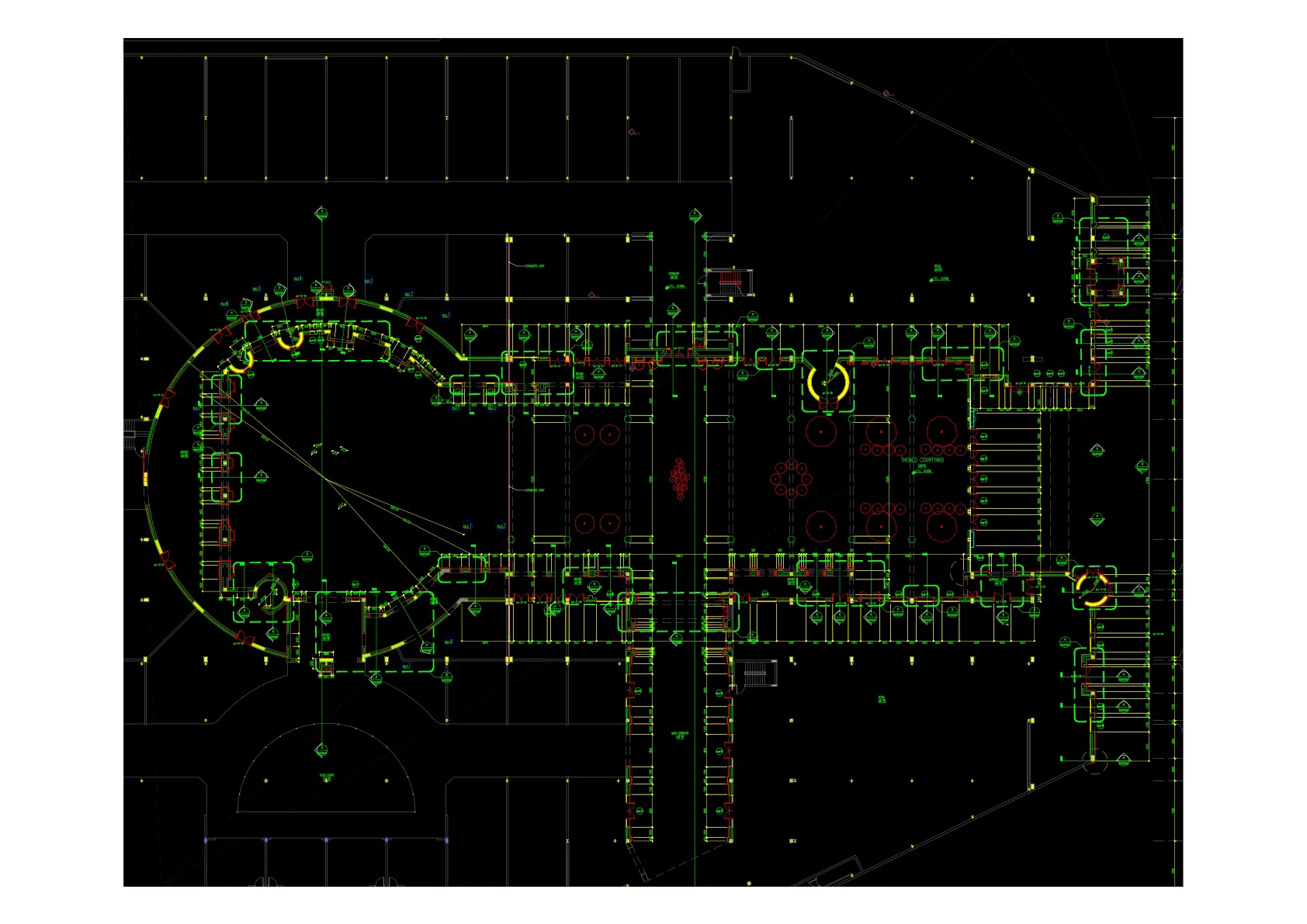 Global Village Architecture, urban design project.  the European pavilion Elevation original architecture theme and detail drawings. 
